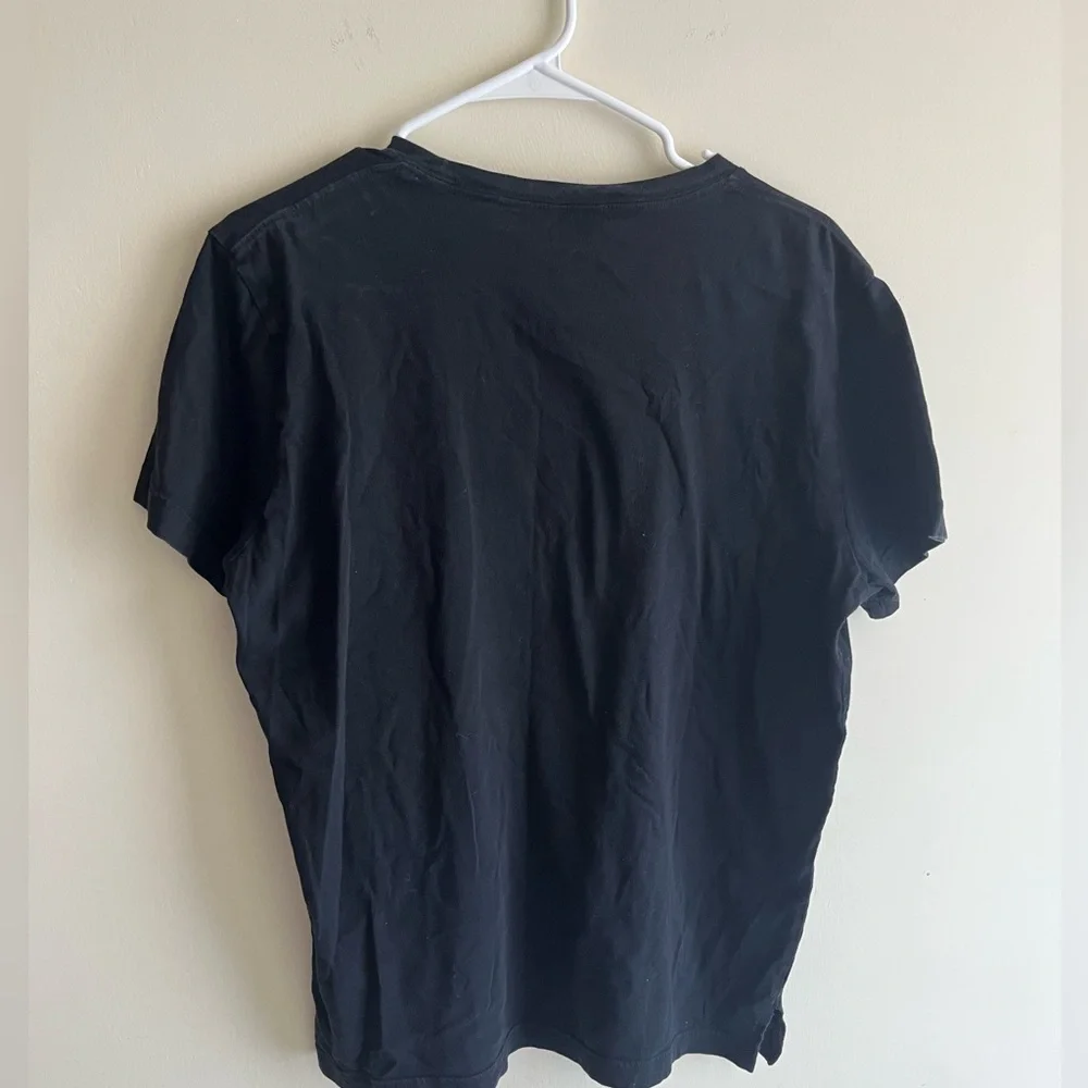 PINK Victoria's Secret Black Tee with  Sequin Logo - Picture 2 of 7